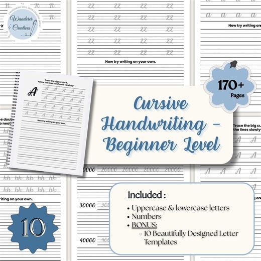 Students Handwriting Practice Cursive Writing Practice Sheets Cursive Writing Worksheets Handwriting Improvement Sheets for Beginners - Etsy