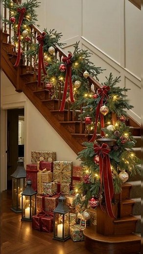 Christmas staircase decoration ideas 2025 🎁🎄
