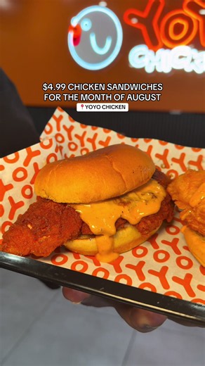 $4.99 chicken sandwiches all month long! 🍗 Available throughout August when you order online at yoyochicken.com with promo code YOYOAUG5. YOYO CHICKEN 📍766 Merrick Rd, Baldwin, NY 11510 📍934 Amsterdam Ave , New York , NY 10025 📍860 Nostrand Ave, Brooklyn, NY 11225 📍1300 Flatbush Ave, Brooklyn, NY 11210 📍2238 Bath Ave, Brooklyn, NY 11214 📍418 E 14th St, New York, NY 10009 📍49-14 30th Ave, Queens, NY 11377 📍528 Commack Rd, Deer Park, NY 11729 📍911 Broadway, Bayonne, NJ 07002 📍492 Hempst