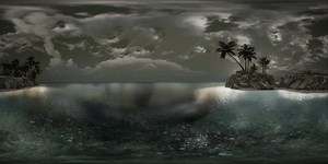 VR 360 Soft twilight of the amazing tropical marine beach