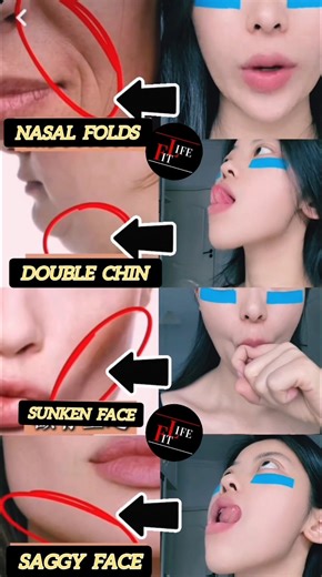 04 Step Facial Yoga To Lift Saggy Skin | Korean Yoga 😱 #yoga #facelift #antiaging #skincare #shorts