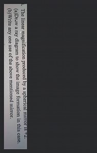 The linear magnification produced by a spherical mirror is  2 .... | Filo