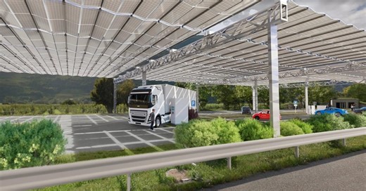 These accordion-like folding solar roofs will power EV charging stations