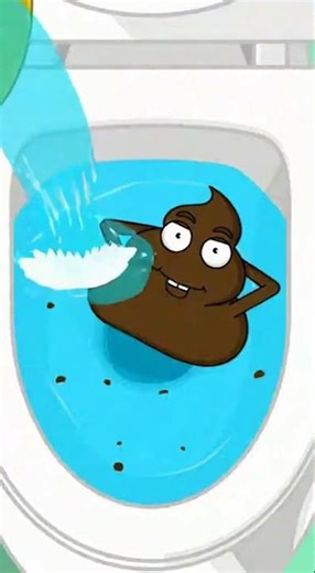 Caption: When you try to flush but he starts taking a shower 🚿💩💀 #animation #funny #toilet #poop