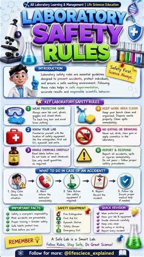 🔬 LABORATORY SAFETY RULES | Life Science Notes 📚✨