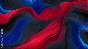 abstract colorful flowing waves, swirling fluid patterns, red and blue colors blending, dynamic motion, vibrant digital art, fractal-like textures