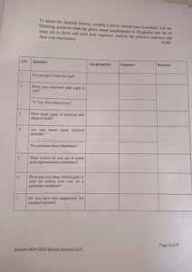 Survey on Electoral Literacy (Sample Assignment)Conduct a sur... | Filo