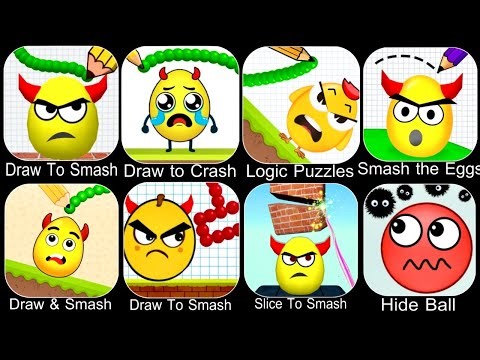 Draw to Smash Gameplay,Draw To Smash,Hide Ball,Logic Puzzles,Draw to Crash,Smash the Eggs,Android