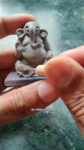Ganpati bappa in clay #clay #ganesh #shorts