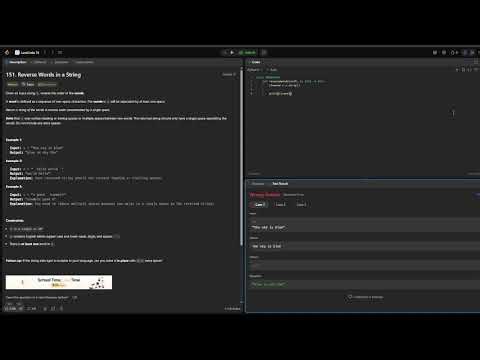 Mock Interview Practice | LeetCode 151 Reverse Words in a String
