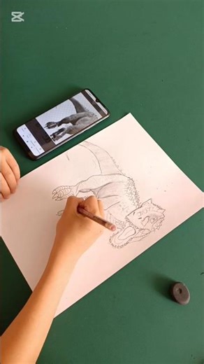 indominus rex 😁/ easy pencil drawing/ realistic drawing/ part 1/ #drawing #art #shorts #dinosaur