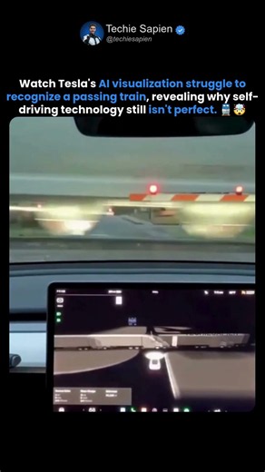 Tesla Autopilot Misidentifies a Passing Train 🤯 Why AI Self-Driving Still Isn't Perfect 🚗🚆