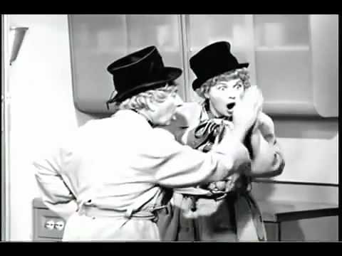 Lucille Ball and Harpo Marx the Mirror Routine