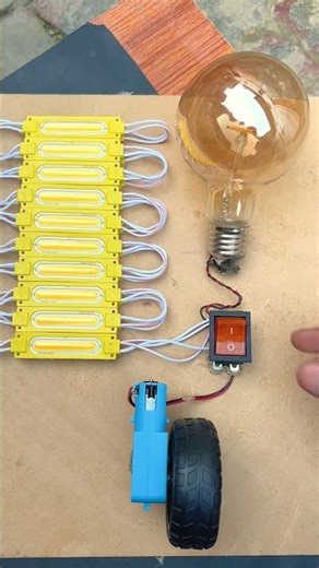 Powering Into Filament Light and Ten Led Light with gear motor #dcmotor