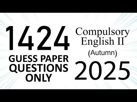 AIOU Code 1424 Guess Paper Questions | Autumn 2025 | Compulsory English | Let's Study AIOU