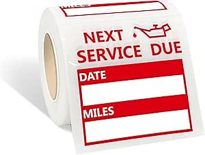 Amazon.com: Starboling Oil Change Stickers,Red Clear Window Waterproof Oil Change Labels