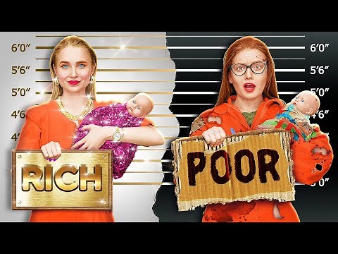 JAIL PREGNANCY CHALLENGE | Rich VS Broke Parenting Hacks! Funny Survival Tips by 123GO! SCHOOL