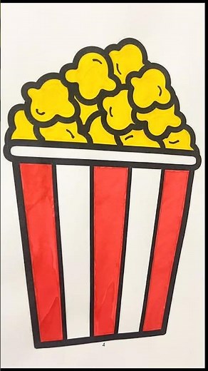 🍿 5 MINUTE EASY POPCORN COLORING FUN FOR KIDS! #coloringforkids