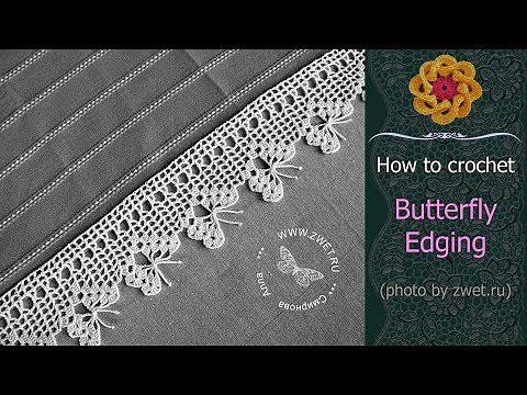 ♥ How to Crochet the Butterfly Edging • Free crochet tutorial & Chart • ellej.org