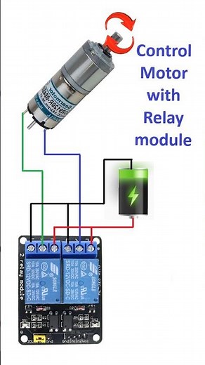 Control Motor with Relay Module 🔥 | Easy Electronics Project #shorts