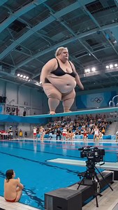 169K views · 496 reactions | A woman climbed the diving board, which showed signs of strain as she ascended. Her dive caused a powerful impact, displacing water and creating structural stress around the pool. Nearby bleachers shook, and some objects were displaced. This highlights the importance of observing weight limits and maintaining equipment. Diving boards should be used with caution no one was harmed in this video #dive #swim | Status.ai | Facebook