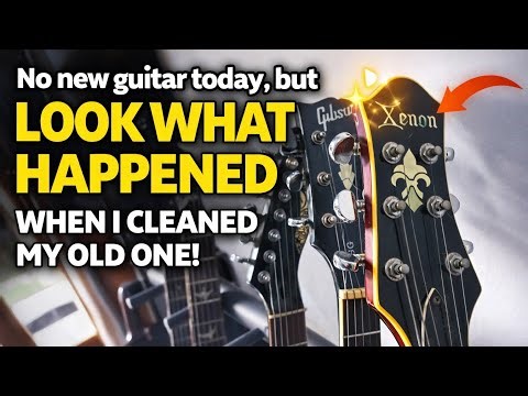 “No new guitar today, but look what happened when I cleaned my old one!”
