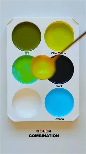 🤢🖤🩵“Olive Yellow ⚡ Black & Cyanite Glow – The Next Viral Color Combo of 2026!” #Satisfying