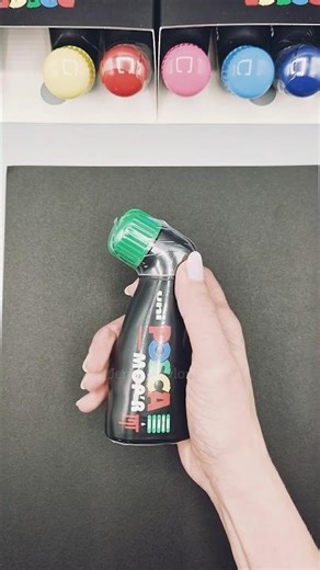 Satisfying Green Paint Marker Demo ✨ #posca #asmr #art