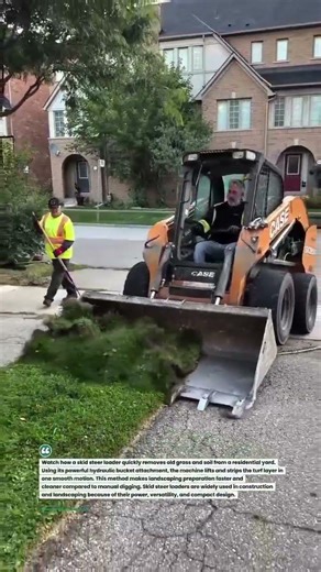 Skid Steer Removing Old Lawn Fast #Construction #SkidSteer #Landscaping