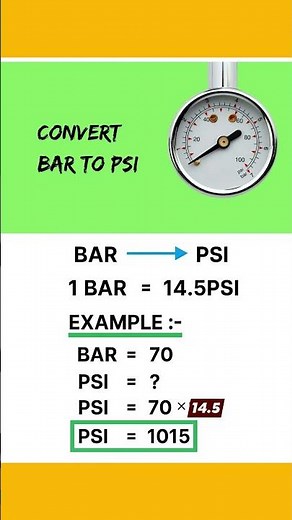 BAR to PSI conversion explanation with Example #education #industrial #instrumental #electrical