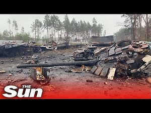 Russian tanks destroyed in recaptured Bucha, Ukraine