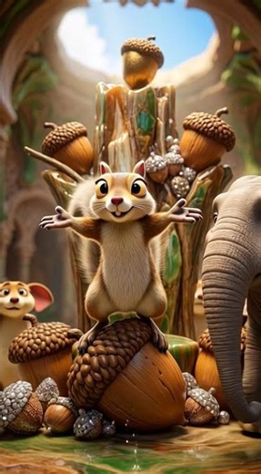 Can He Catch the Acorn?|Dream King Squirrel👑🌰 Funny Acorn Adventure | Acorn Hunt Animation|