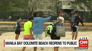 Yet another attraction in the City of Manila: the dolomite beach on Manila Bay reopens today. But you need to register online before you can take a stroll on the artificial white sand beach. Our Stanley Gajete shows us the way. www.cnn.ph | NewsWatch Plus Philippines