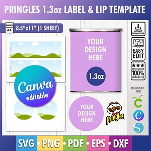 Pringles 1.3 Oz Labels Template, Pringles Template Svg, Canva Editable Template, Chip Can Label Template, Pringles Can Svg, Pringles Label - Etsy