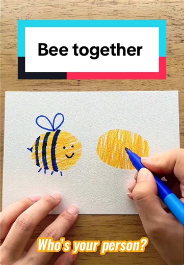 Two ovals, two bees. 🐝 🐝 Bee together. Who is your person? #innmuse #creativity #bee #watercolormarkers #markers