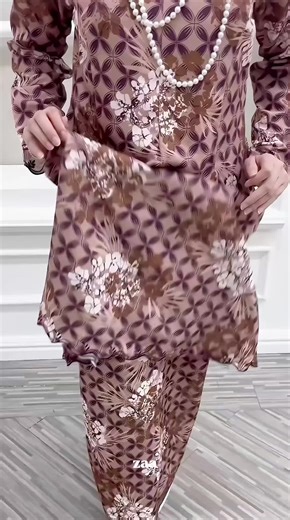 Kurung Moden Vanilla code Brown Beige 😍 #bajukurung #kurungmoden