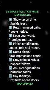 Simple skills that make men reliable #manup #levelupyourlife #nevergiveup