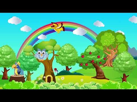 Green forest animation stage background - Kids Background