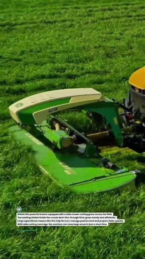 Wide Tractor Mower Cutting Grass Fast! #tractor #farming #agriculture