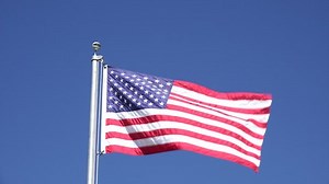 Us Flag Blowing Wind Blue Sky Stock Footage Video (100% Royalty-free) 8369170 | Shutterstock