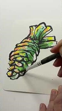 【 #わさび 】絵手紙のぬりえです♪あっと驚く簡単ぬりえ「ぬり絵手紙」ざっくりぬれてあざとい出来栄えになる本格画仙紙絵手紙。水彩、顔彩 新聞貼り絵としても良い味だします！春のお題でつくってみました