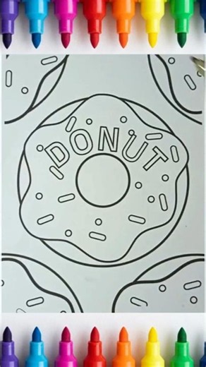🍩 How to Color a Cute Donut with Markers | Easy & Fun Coloring Tutorial #coloring #satisfying