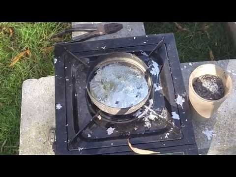Smelting #1 Smelting Lead with a Camp Stove Featuring Molten Lead Explosion!