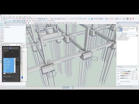 Quickly draw 3D pile foundation in SketchUp