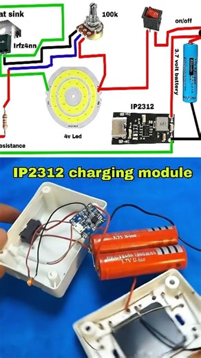 IP2312 Solar Powered LED Lamp with Automatic Charging#IP2312 #SolarLEDLight #DIYElectronics