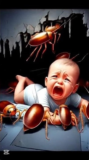 cokroaches attack the baby #animatedshort #shorts#chickrescue