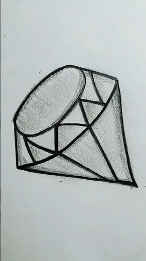 How to draw realistic Diamond drawing #creativeart #art