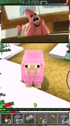 I found a pink sheep randomly😁#gaming #Minecraft #sheep