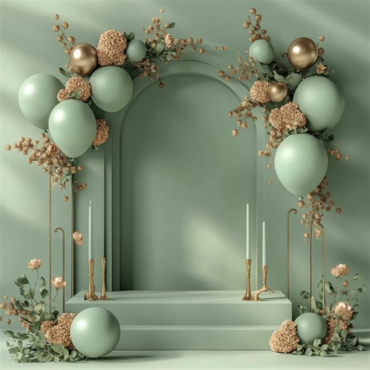 Balloon Arch Backdrop | Elegant Party Digital Background | Birthday Photography Backdrop | Editable Digital Backdrop for Portraits - Etsy