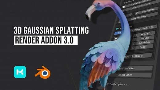 「KIRI Engine」が無料Blenderアドオン「3DGS Render 3.0」リリース！　3D Gaussian Splattingのインポートからペイント、編集、変換、マージ、レンダリング、エクスポートまでをBlender内で完結